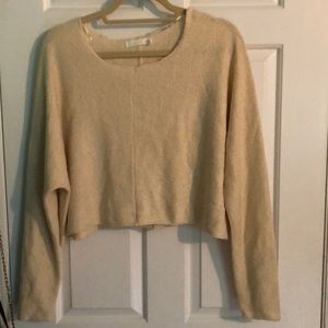 Cream cropped light sweater